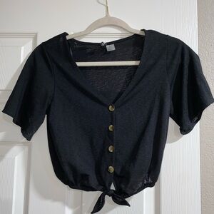 Black H&M Cropped Blouse